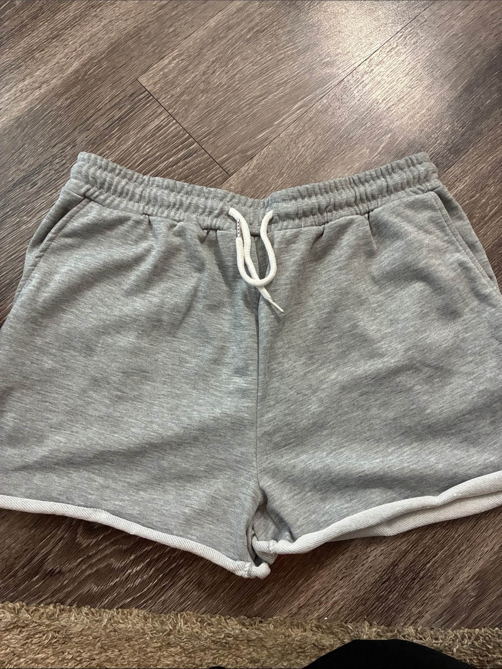 Women's Grey Drawstring Lounge Shorts